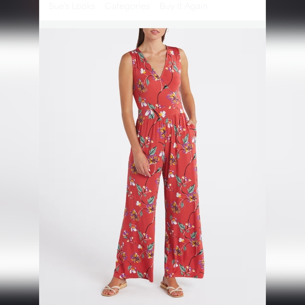Floral Red Jumpsuit